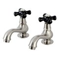 Kingston Brass KS1108PKX Basin Tap Faucet W/ Cross Handle, Brushed Nickel KS1108PKX